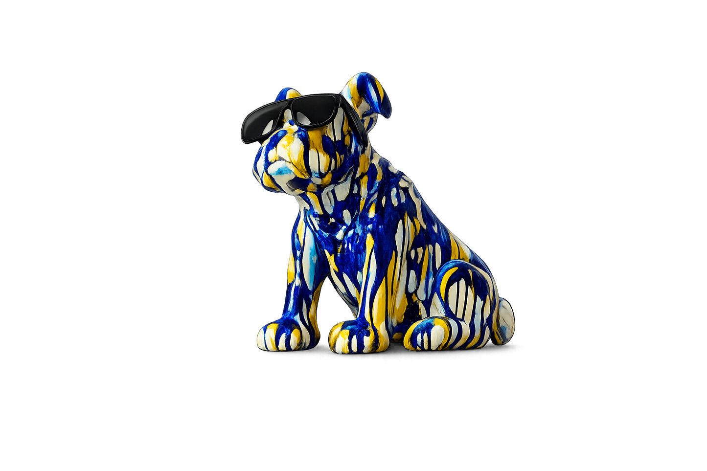 Artistic Dog Figurine with Glasses – A Symbol of Style, Loyalty, and Playful Charm
