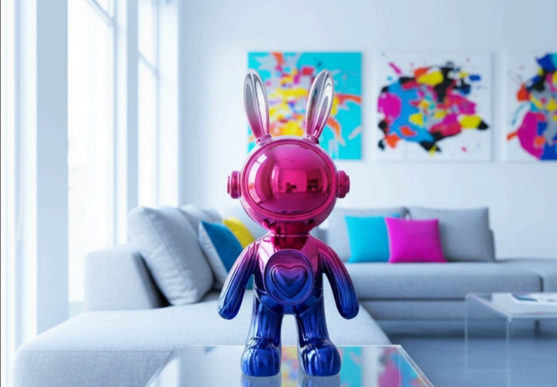 Abstract Bunny Figurine – A Modern Pop Art Statement