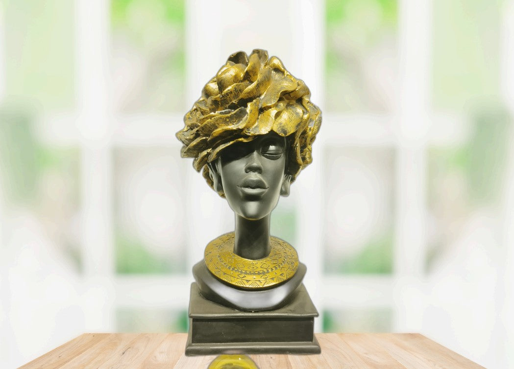 African Lady Sculpture – Elegant Cultural Art Décor