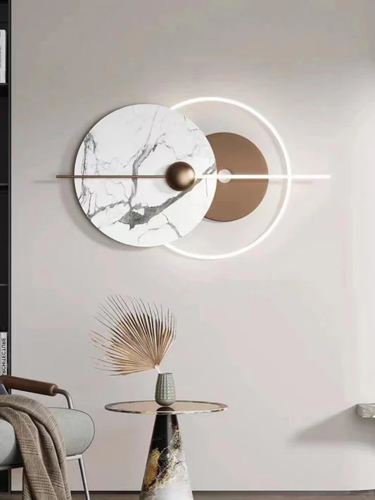 Marbled Moon - Modern LED Wall Sculpture