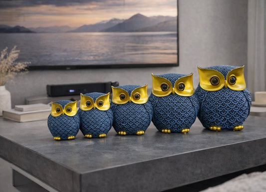 OWL Family Figurines (Set of 5) – A Symbol of Wisdom, Growth, and