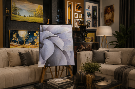 Silver Bloom – Abstract Floral Wall Art