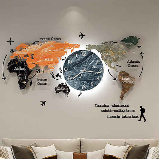 World Traveler - 3D World Map Wall Clock