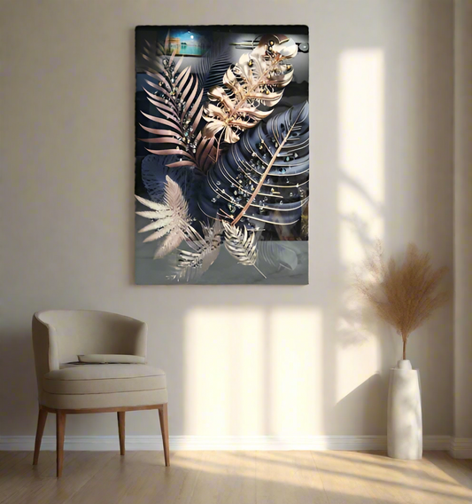 Elegant Botanical-Themed Wall Art style 1 with PVC Frame – Timeless Decor