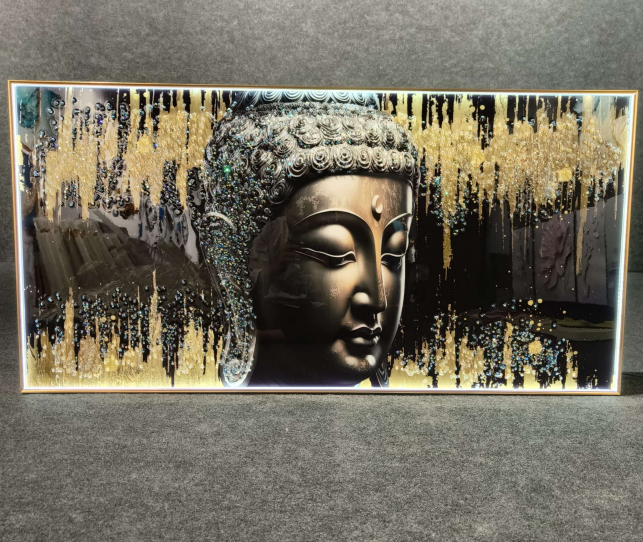 Buddha Crystal LED Wall Painting – Illuminated Elegance for Your Home