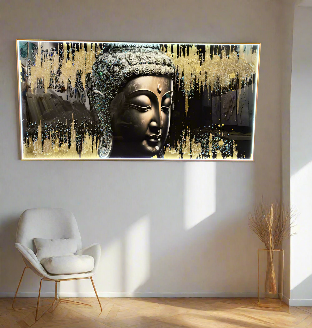 Buddha Crystal LED Wall Painting – Illuminated Elegance for Your Home