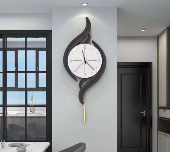 Modern Silent Pendulum Wall Clock – Elegant Large Decorative Clock for Home and Office