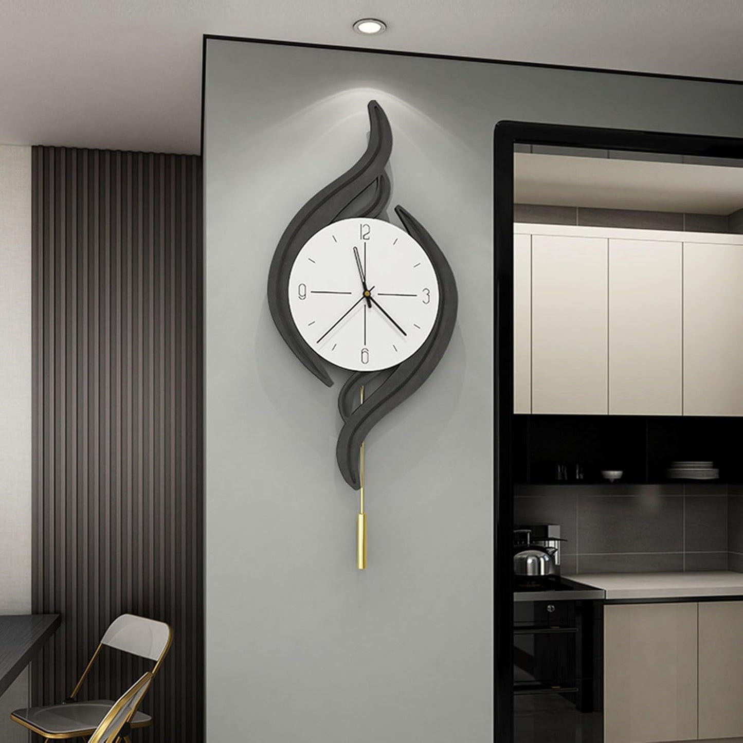 Modern Silent Pendulum Wall Clock – Elegant Large Decorative Clock for Home and Office