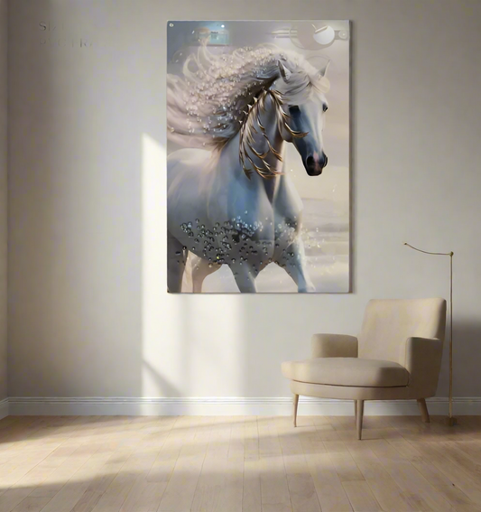 Majestic Horse-Themed Wall Art with PVC Frame – Timeless Elegance