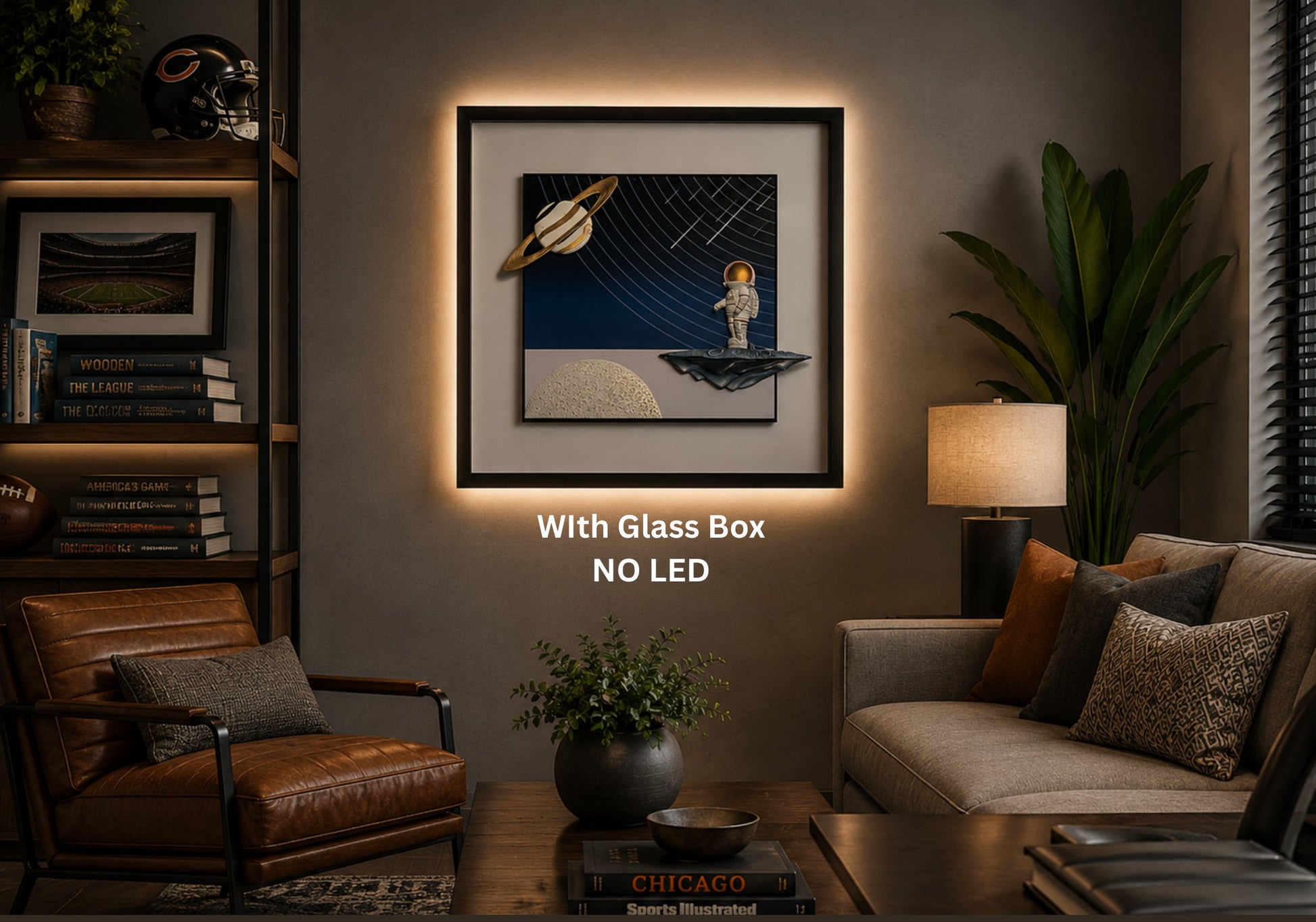 Cosmic Voyager 3D Astronaut Shadow Box Wall Art - 28"x28" 3D shadow box wall art by Artiksha