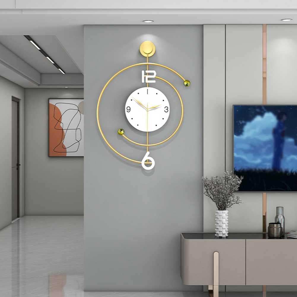 Golden Orbit - Modern Abstract Wall Clock