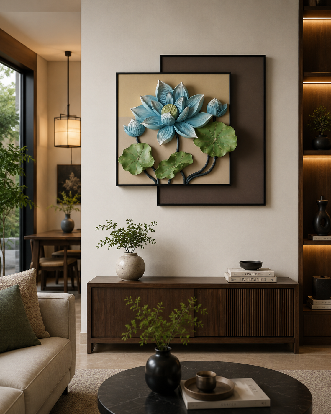 Premium Lotus Bloom Metal Wall Art