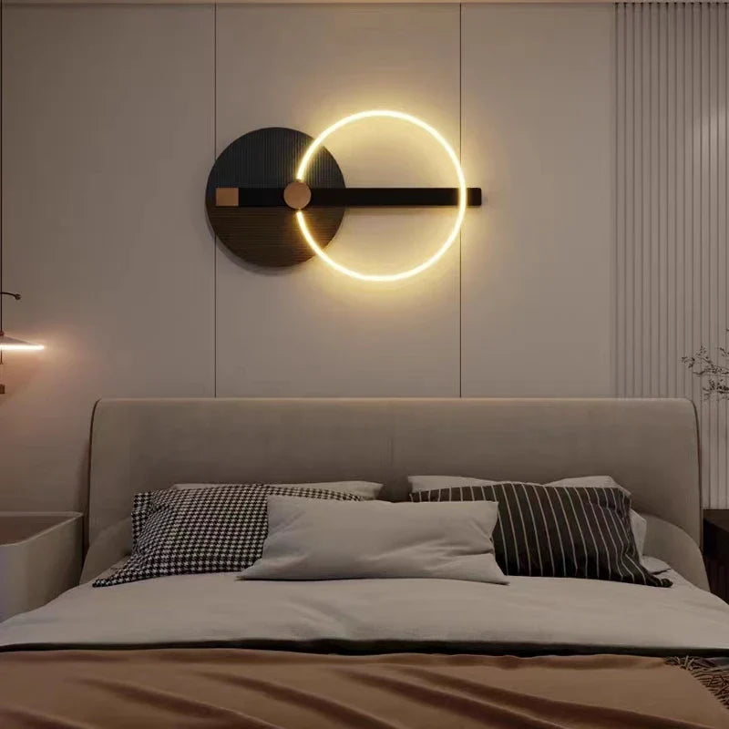 Lunar Eclipse - Modern LED Wall Sculpture with Shelf