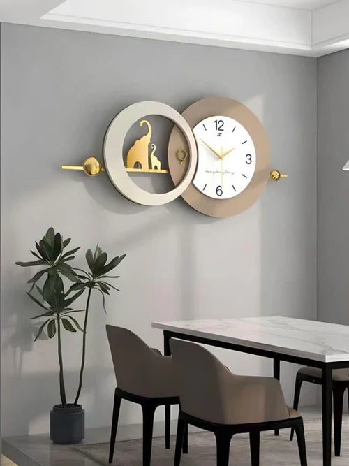 Elephant Journey - Modern Wall Clock with Animal Motif