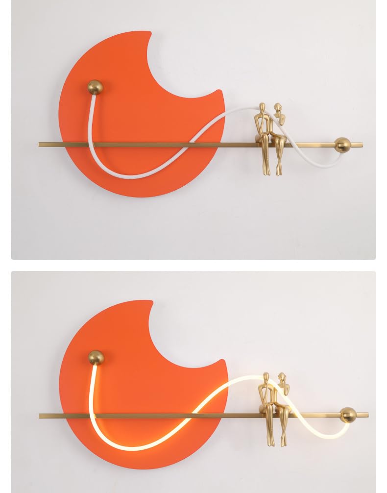 Dynamic Duo - Modern Abstract Metal Wall Sculpture with LED Light