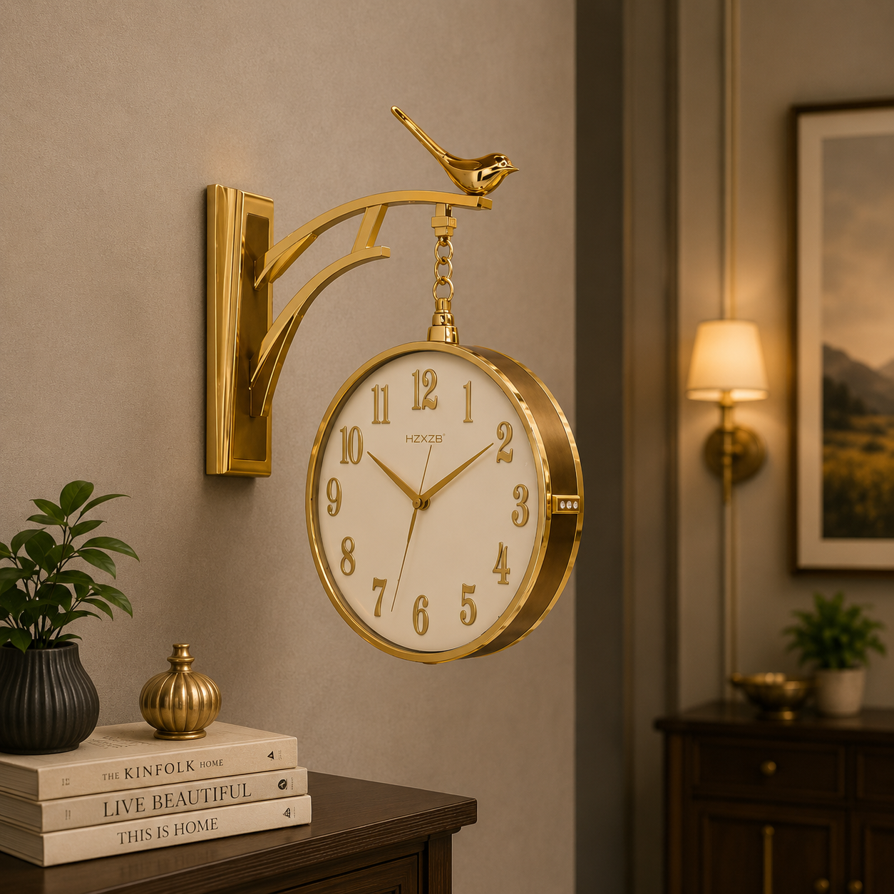 Luxury Golden Bird Wall Clock - view 2