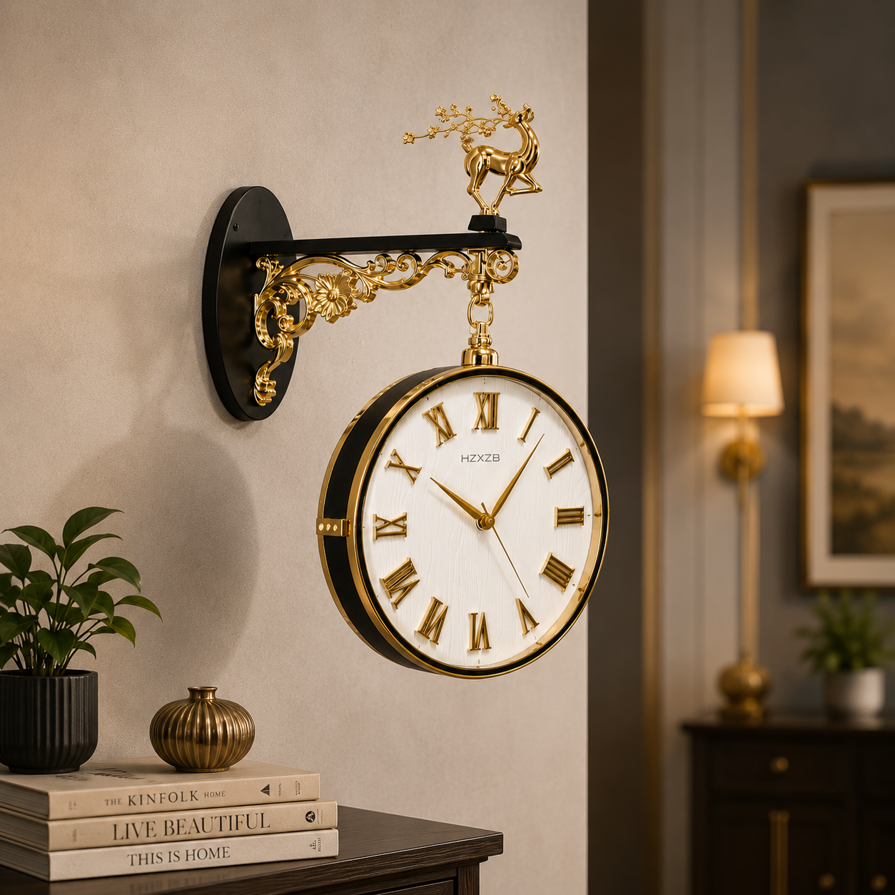 Luxury Vintage Double-Sided Wall Clock - view 2