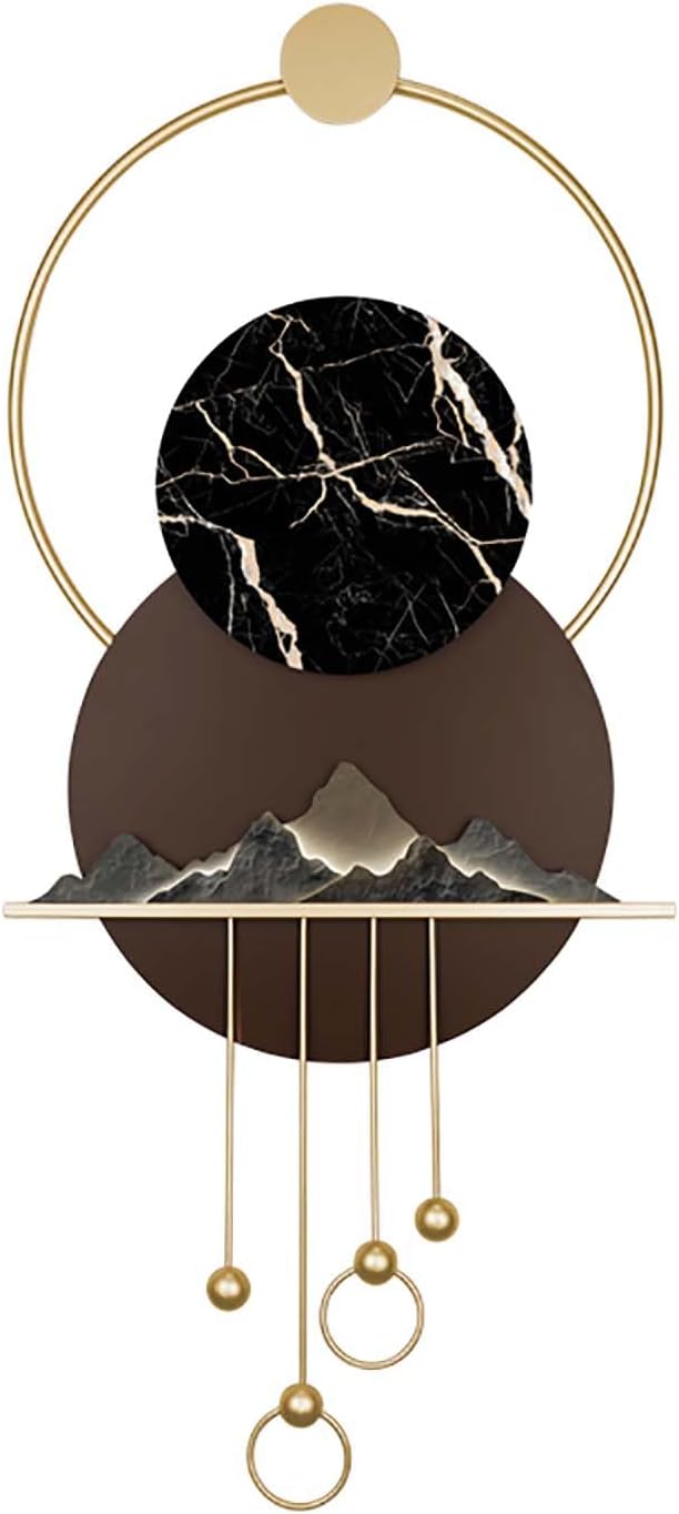 Mountain Moon - Modern Abstract Metal Wall Sculpture with Shelf