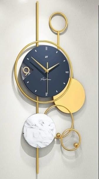 Golden Orbit - Modern Abstract Wall Clock