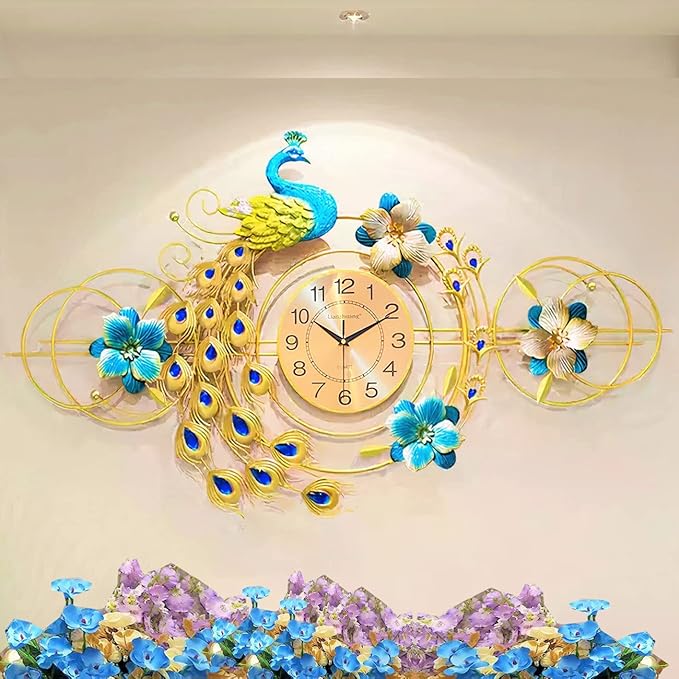 Peacock Wall Clock: A Blend of Style and Functionality 115cm x 65cm