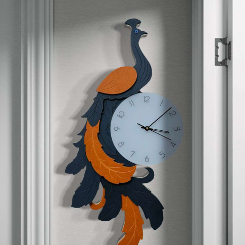 Majestic Peacock Wall Clock