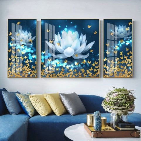 Crystal Painting Set of 3 with Aluminum Frame