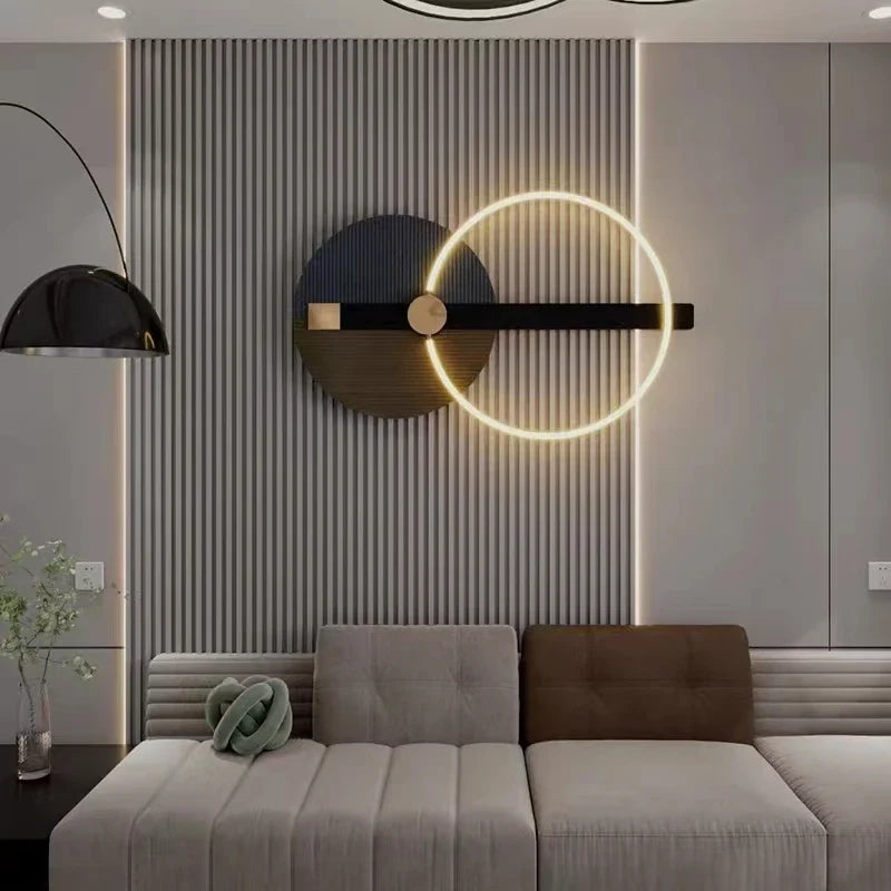 Lunar Eclipse - Modern LED Wall Sculpture with Shelf