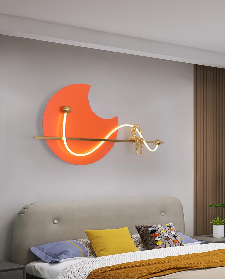 Dynamic Duo - Modern Abstract Metal Wall Sculpture with LED Light