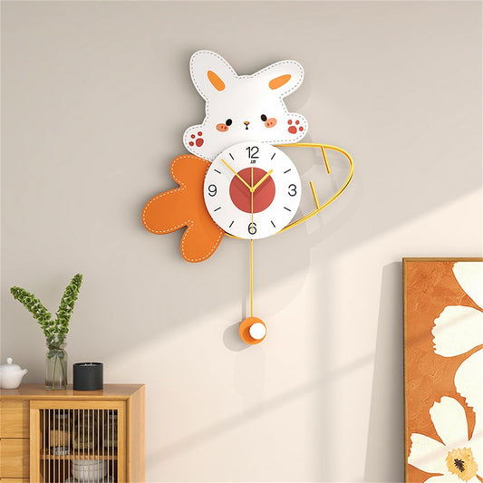 Hoppy Time - Cute Bunny-Themed Wall Clock