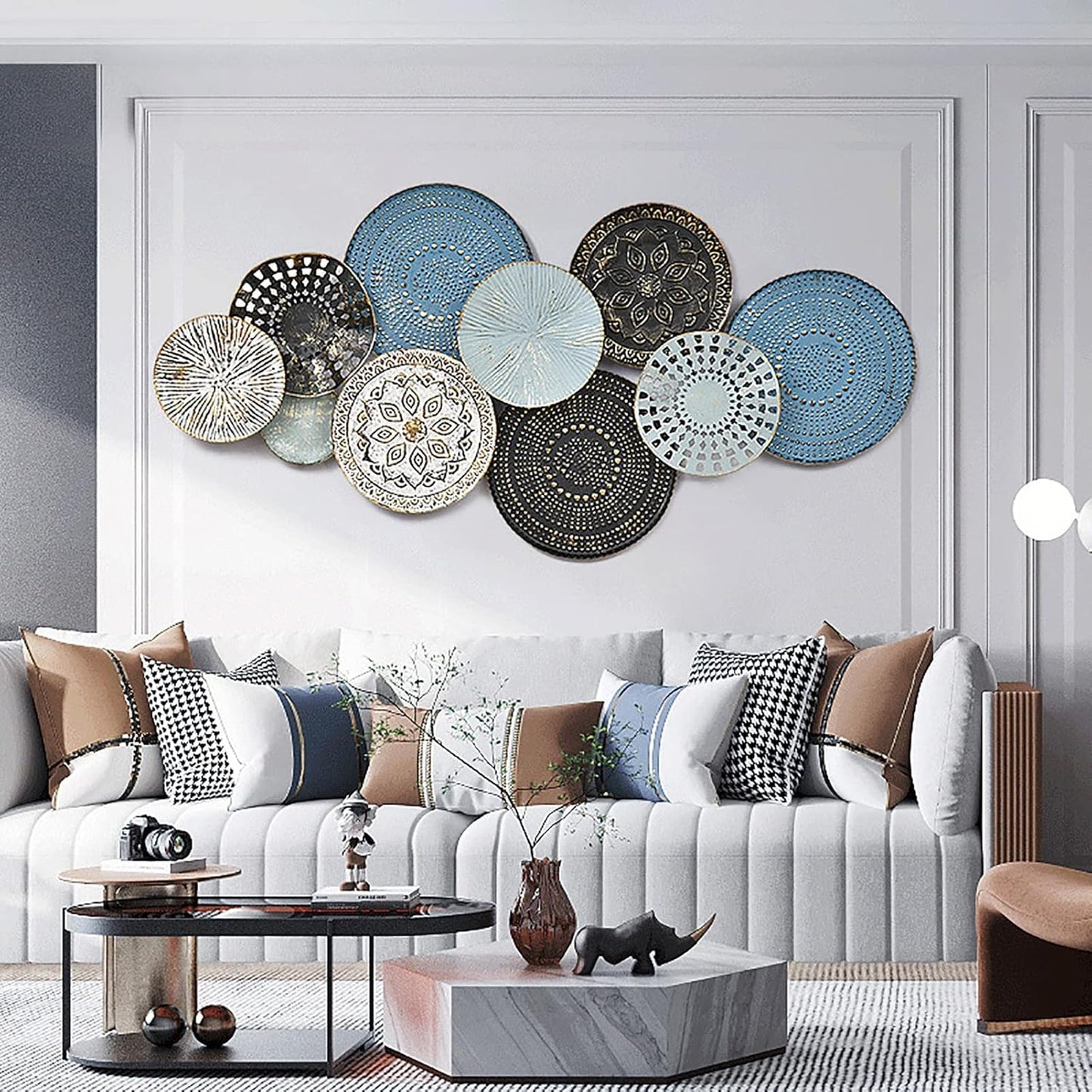 Coastal Circles - Textured Metal Wall Sculpture