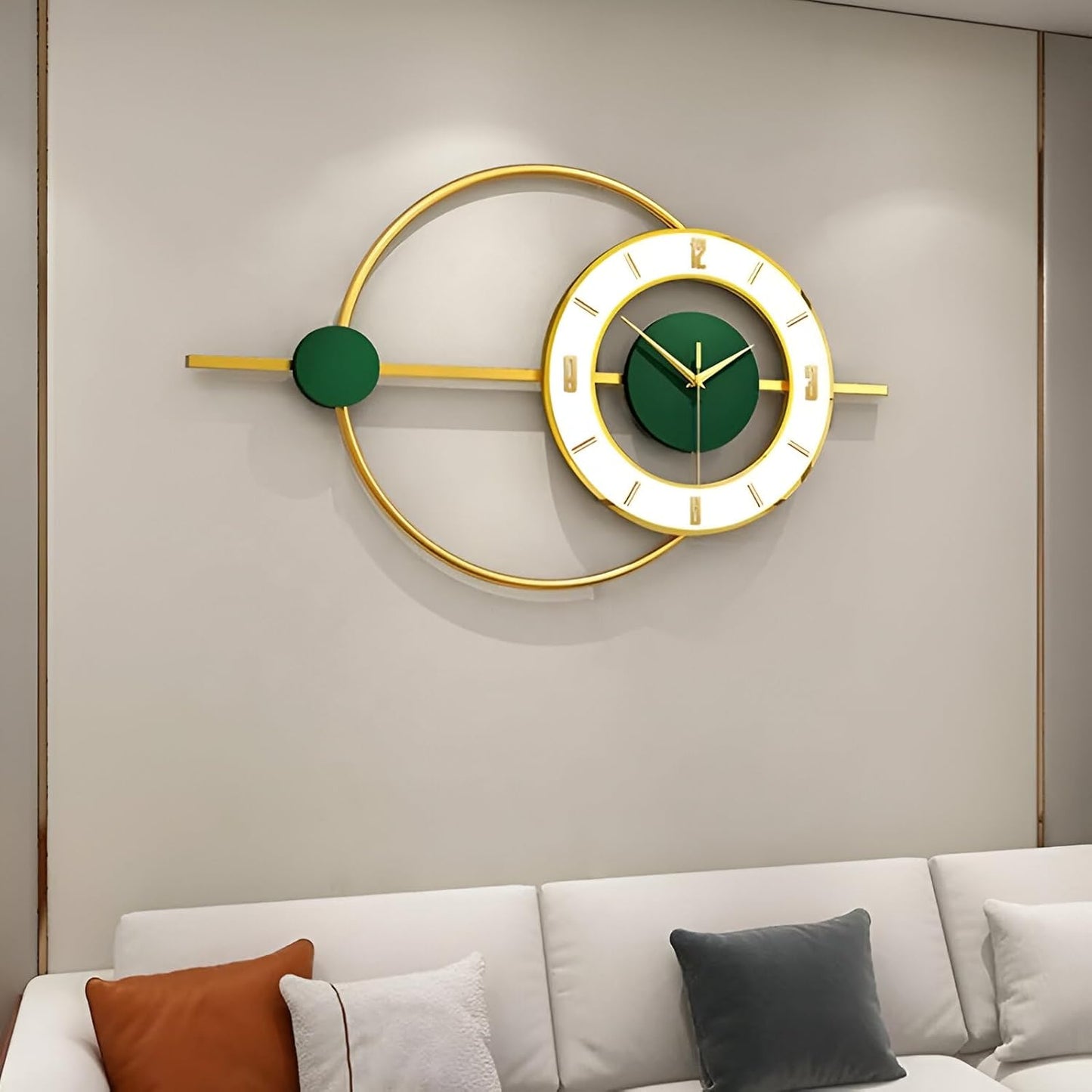 Emerald Orbit - Modern Geometric Wall Clock