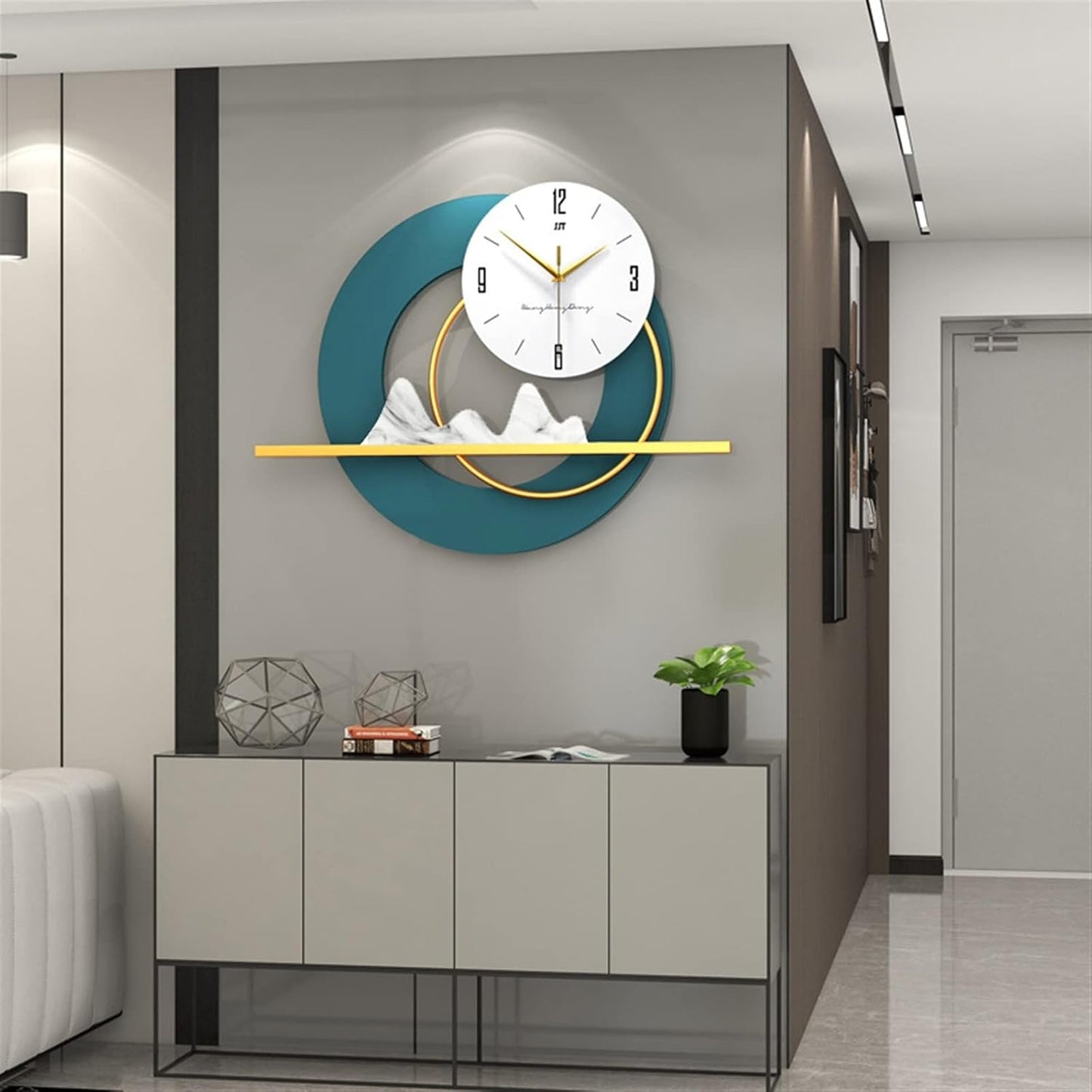 Serene Time - Modern Abstract Wall Clock with Landscape