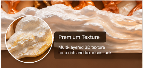 3D Seven Horses LED Wall Art in copper and gold with illuminated sun, 70 x 140 cm - multi-layered 3D cloud texture detail