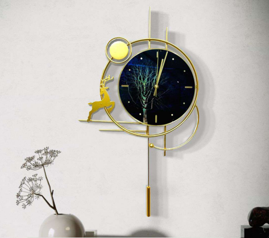 Celestial Deer Wall Clock