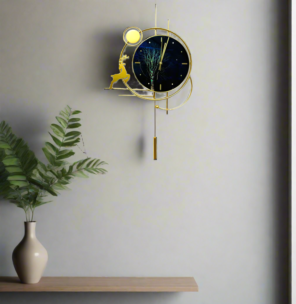 Celestial Deer Wall Clock