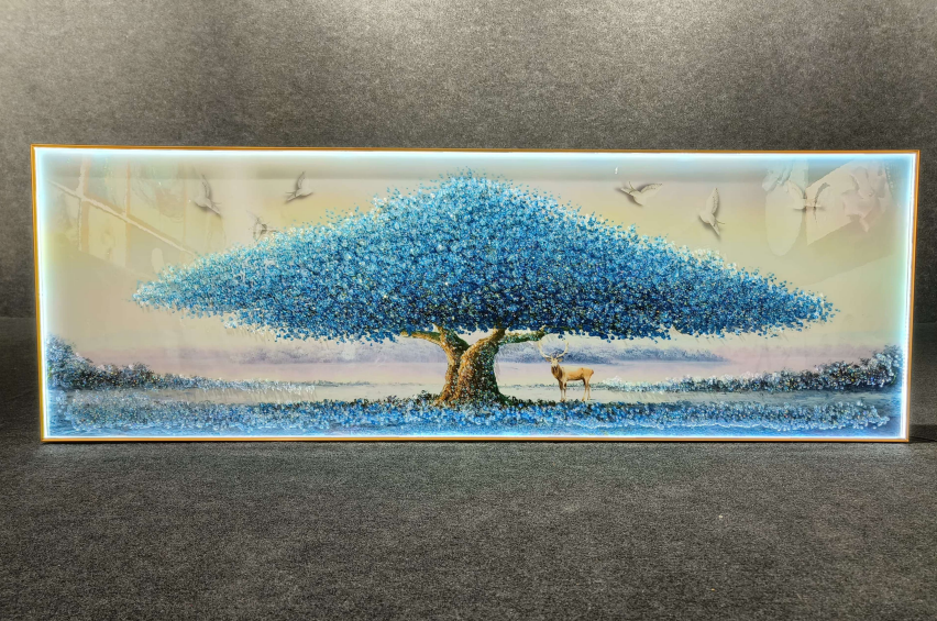 Blue Tree Crystal LED Wall Art – Premium Quality Porcelain Painting