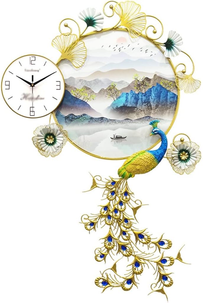 Serene Serenity Peacock Wall Clock - A Tapestry of Time and Tranquility