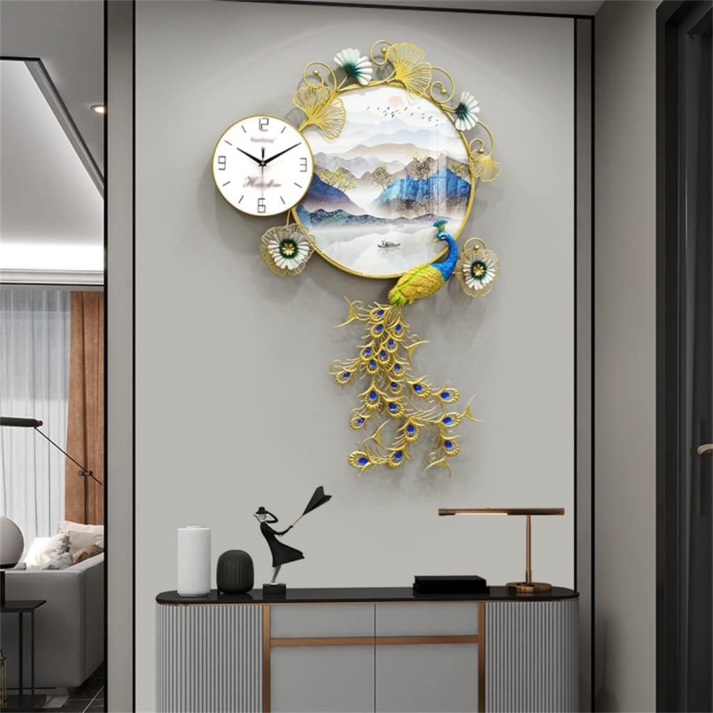 Serene Serenity Peacock Wall Clock - A Tapestry of Time and Tranquility