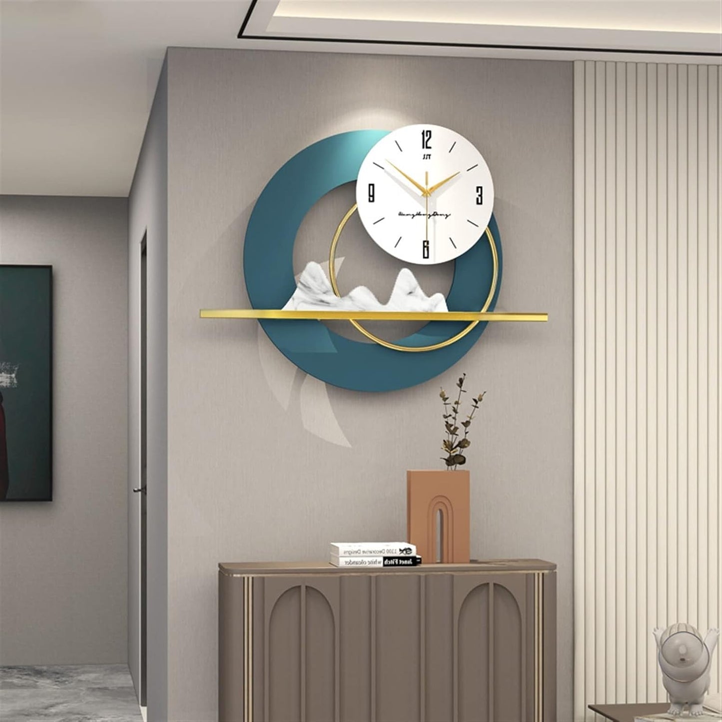 Serene Time - Modern Abstract Wall Clock with Landscape