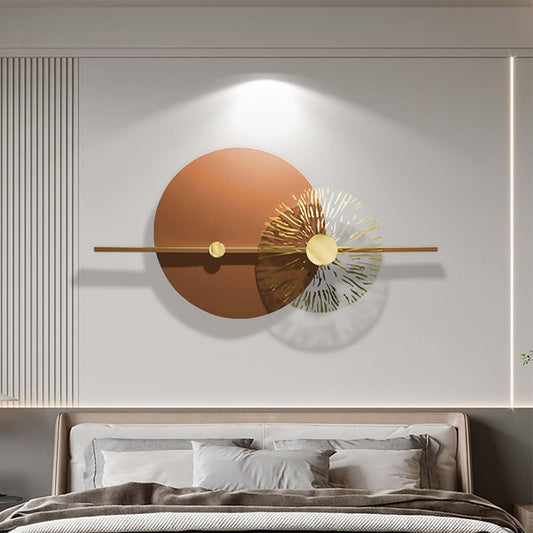 Golden Sunburst - Modern Abstract Metal Wall Sculpture