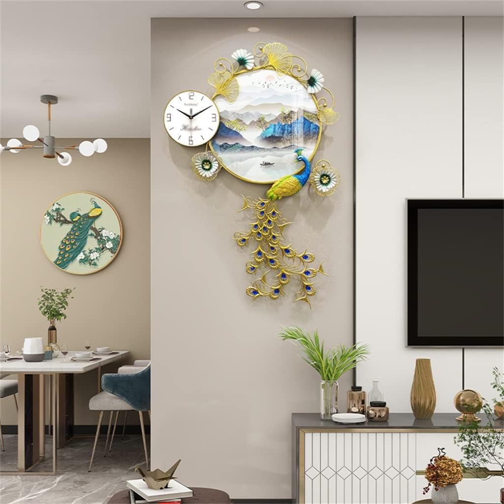 Serene Serenity Peacock Wall Clock - A Tapestry of Time and Tranquility