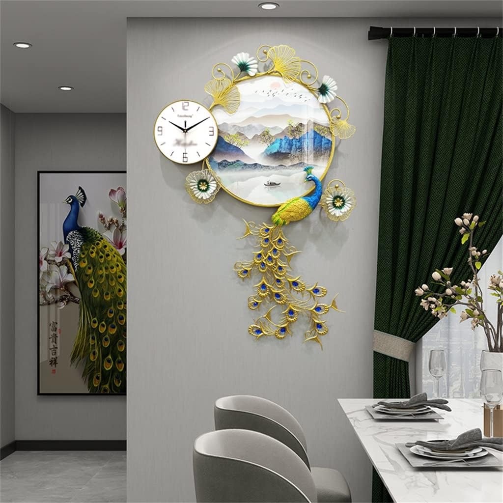 Serene Serenity Peacock Wall Clock - A Tapestry of Time and Tranquility