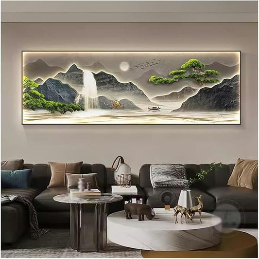 Modern Luxury LED Wall Art – 3D Crystal Porcelain Wall Decor