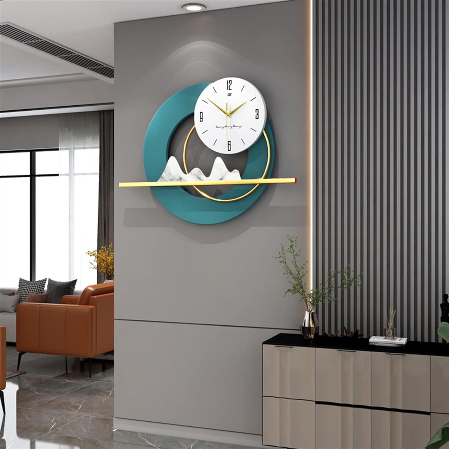 Serene Time - Modern Abstract Wall Clock with Landscape