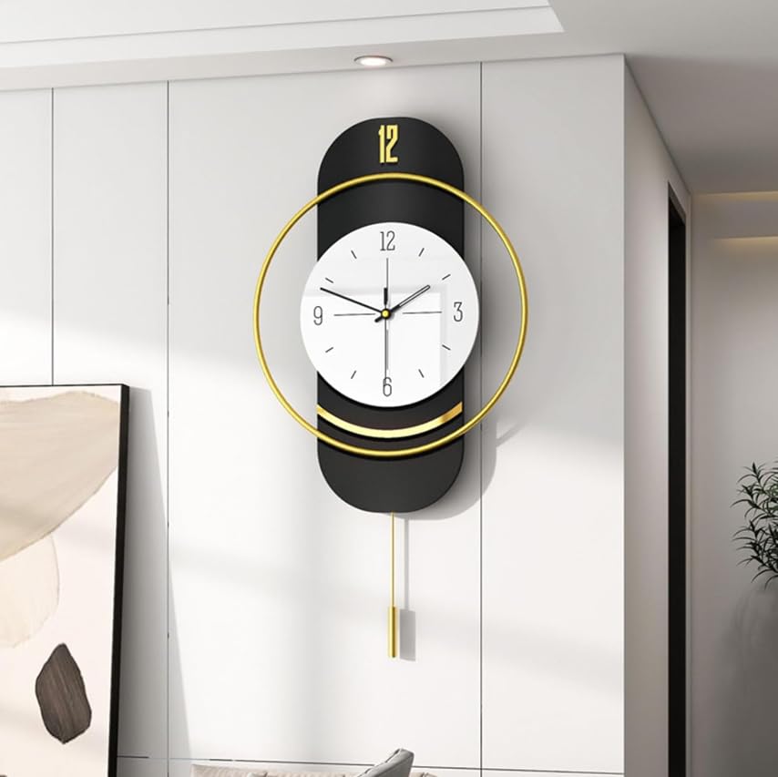 Timeless Elegance - Modern Geometric Wall Clock with Pendulum