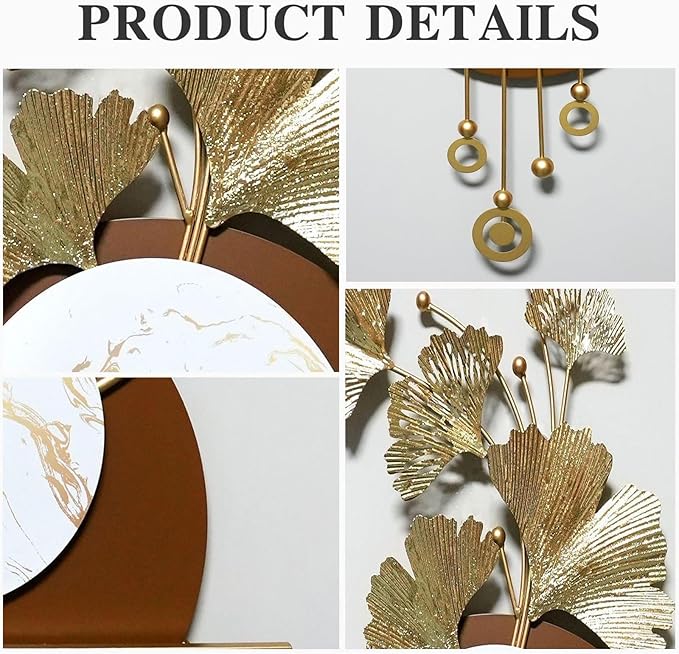 Elegant Metal Ginkgo Leaf Wall Decor – A Timeless Masterpiece