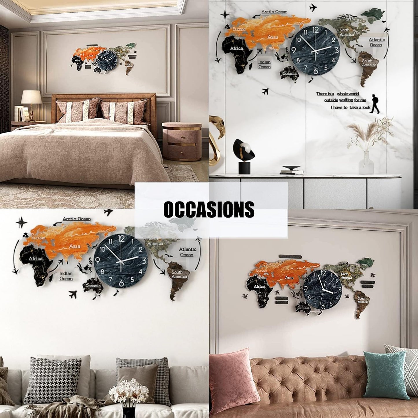 World Traveler - 3D World Map Wall Clock