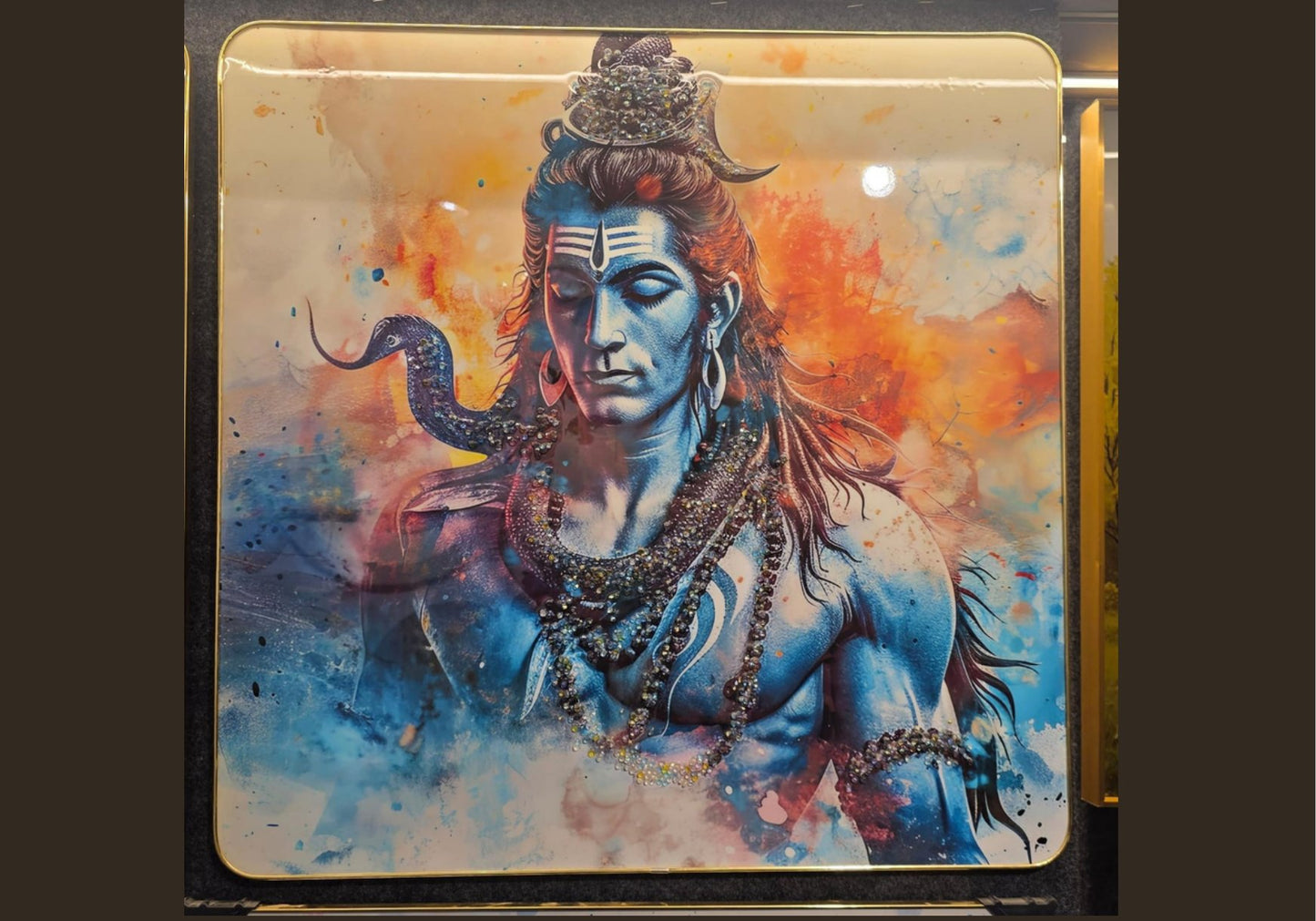 Mahadev Lord Shiva Crystal Glass Wall Art - crystal glass wall art by Artiksha
