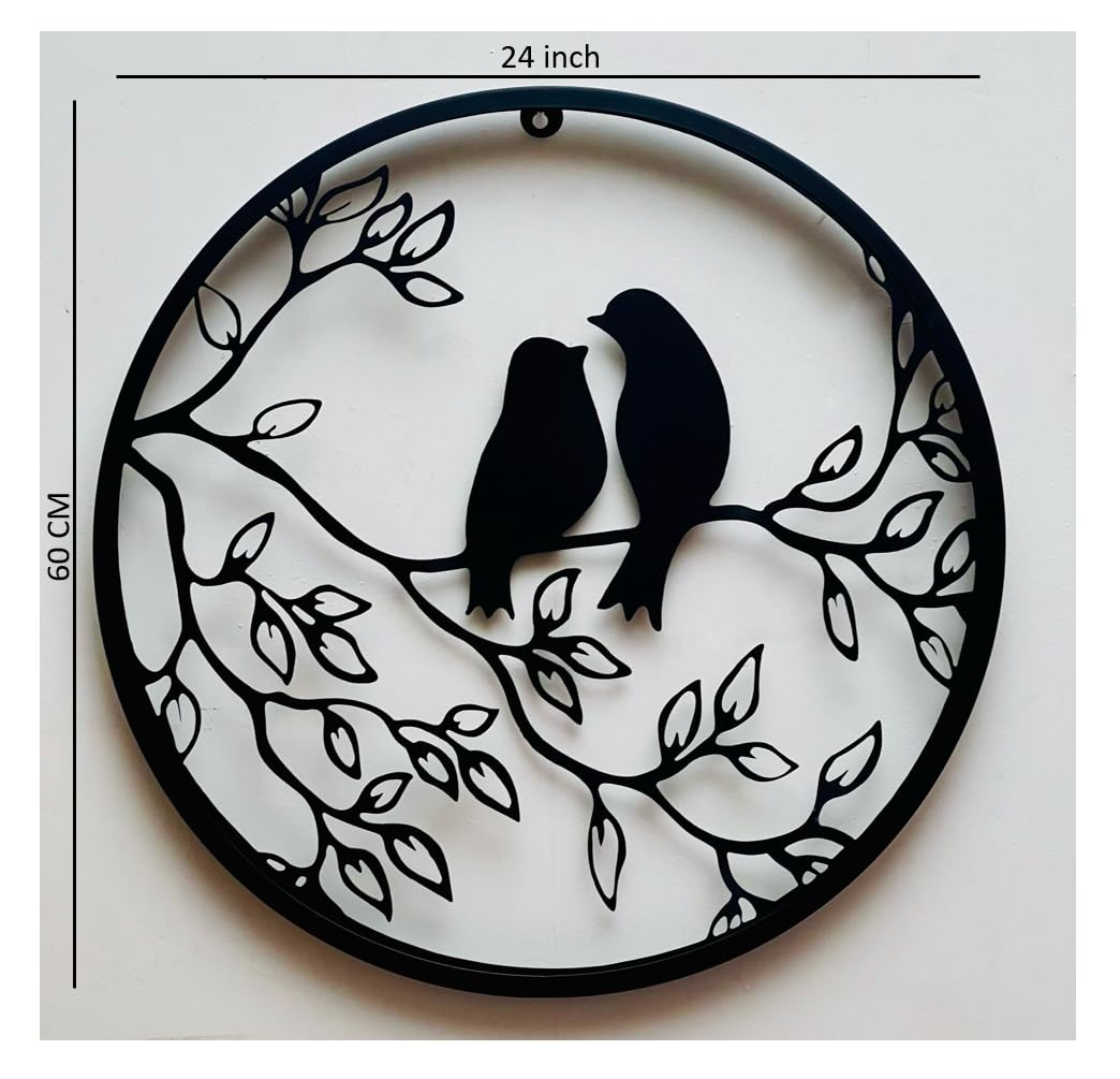 Bird on Tree Branches Metal Wall Art – Elegant Gold Edition