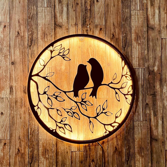 Bird on Tree Branches Metal Wall Art – Elegant Gold Edition